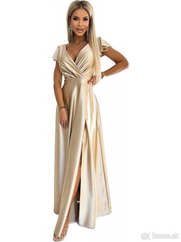 dámske spoločenské zlaté šaty veľ.42 -XXL - 9