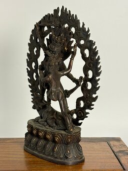 Starožitná bronzová soška Yamantaka (Tibet) - 9