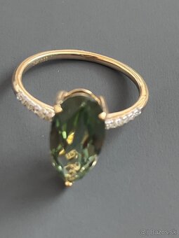 Zlatý prsteň s Turmalínom a diamantami - 9