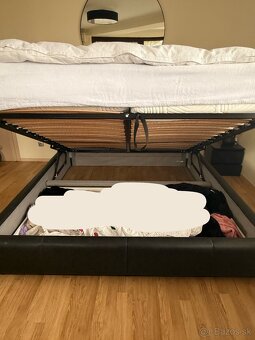 Čierna manželská postel 180x200 čalúnená - 9