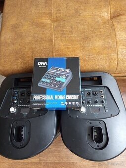 2x stĺpový systém "BEHRINGER C210" + mixpult "DNA MIX 4U - 9