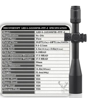 Puškohľad Discovery LHD 6-24x50 - 9