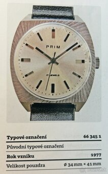 Československé mechanické vintage retro hodinky PRIM Čtverec - 9