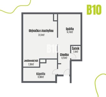 VEĽKORYSÝ 1 IZBOVÝ BYT- ul. AGÁTOVÁ - 9