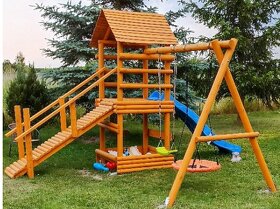 Detské ihrisko veža so šmykľavkou a hojdačkami, s dovozom - 9