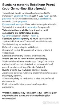 Predám bundu + nohavice Rebelhorn Patrol + nepremok - 9