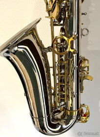 Predám nový Es-Alt saxofón kópia Yamaha strieborný a zlatá m - 9