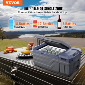 Kompresorová chladnička Vevor 15l 12V , 24V aj 230V - 9