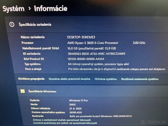 PREDÁM HERNÝ PC - R5 3600,GTX 1070TI 8GB,16GB DDR4,SSD,HDD - 9