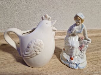 Predám porcelánové šálky, mliečnik, sošku - 9
