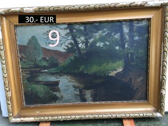 Obrazy pekné olejomaľby na plátne 9 kusov - 9