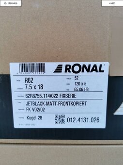 Vw Multivan alu disky Ronal 5X120 7,5X18 ET52 1209 - 9