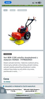 DVOUBUBNOVÁ sekačka VARI BDR 1200 zánovní stav - 9