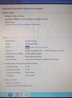 Notebook HP ProBook 4320s 13" - 9