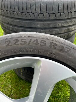 Letná sada R17 5x112, CONTINENTAL 225/45 R17 3,6mm - 9