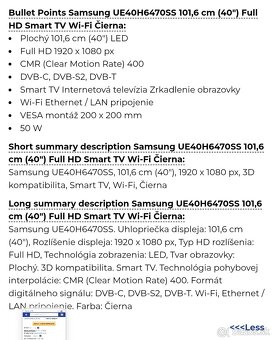Predam smart TV Samsung UE40H6470SS - 9