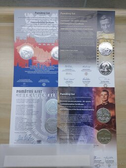 strieborné mince SK proof, pamätný list - 9