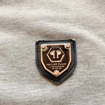 Philipp Plein sivá tepláková mikina na zips Made in Italy XL - 9