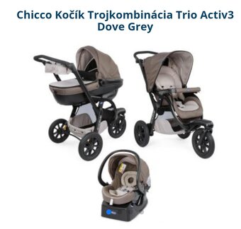 Trojkombinácia Chicco Trio Activ3 Dove Grey - 9