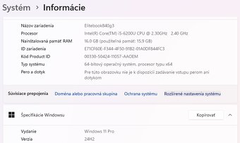 HP Elitebook 840 G3, 16GB RAM, 480GB SSD, nová batéria - 9