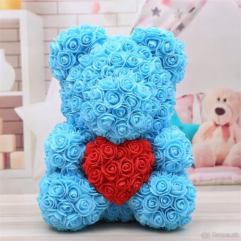 Macko z ruží 40 a 25 cm - všetky farby - ihneď k odberu - 9