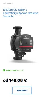 Obehové čerpadlo Grundfos ALPHA1 L 25-40 180 mm - 9