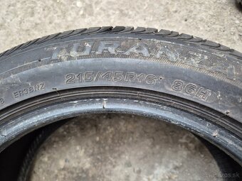 215/45 r16 letné 4 ks BRIDGESTONE dezén 6,5 - 6,2 mm - 9