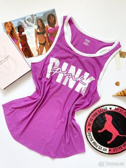 Victoria’s Secret PINK fialove tričko L - 9