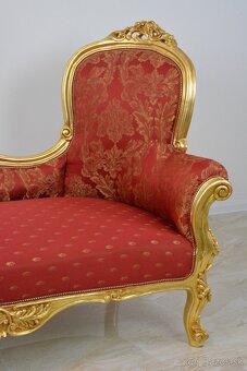 Zámecké řezbované sofa/lenoška - čalouněné - 9