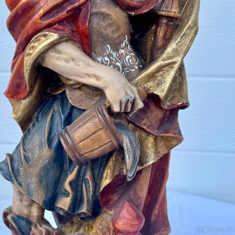 Dřevěná malovaná socha svatý Florián - 9