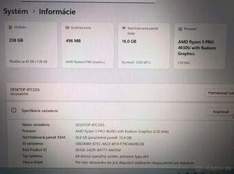 Notebook Lenovo ThinkPad L14 Ryzen 5 PRO / 16GB RAM / 256GB - 9