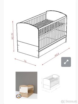 Detská postieľka, Variabilná postieľka Todi Zoo, so šuflíkom - 9