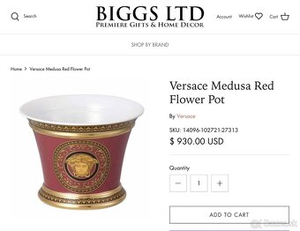 Versace Medusa Red váza misa kvetináč - 9