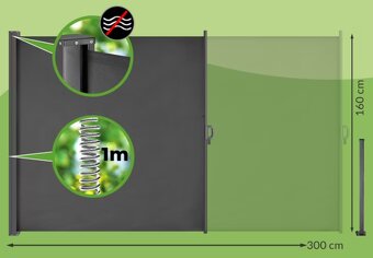 Bočná zaťahovacia markíza - rôzne rozmery - šedá a béžová - 9