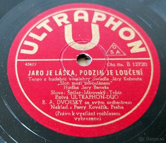 R. A. Dvorský a jeho orchestr, 4 staré šelakové gramodesky - 9