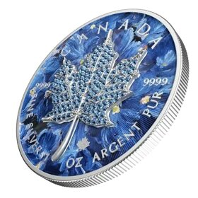 investičné striebro - mince - Maple leaf -  Bejeweled - 9