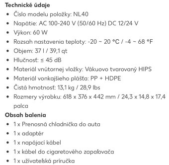 Predám autochladničku VEVOR 37 L. - 9