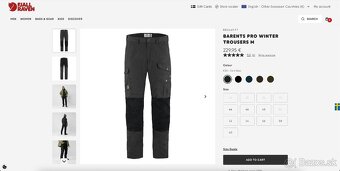 Zánovné nohavice Fjallraven Barents Pro Winter Trousers M - 9