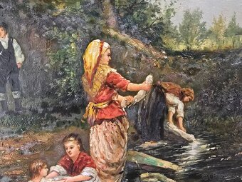 Starožitný obraz maľba na dreve - 9