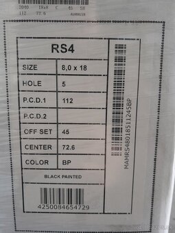 Alu disky R18 5x112 ET45 8J MAM RS4 BP Seat Audi Vw Škoda - 9
