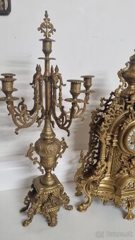 Krasne mosadzné krbove hodiny a svietniky Imperial - 9