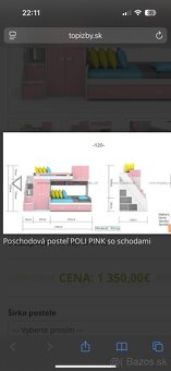 Detská zostava - poschodová posteľ so schodami, skrine, stôl - 9