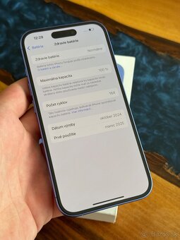 iPhone 16 128gb Blue 2r záruka o2 100% bateria - 9