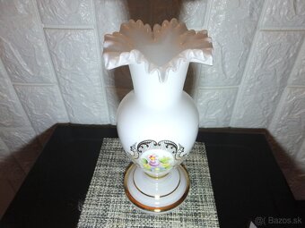 Retro krásná opálová váza, ručně malovaná, Bohemia. - 9
