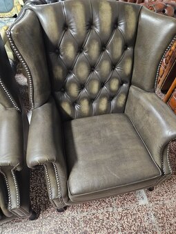 CHESTERFIELD ŠTÝL 3+2xUŠÁK,NOVÁ - 9