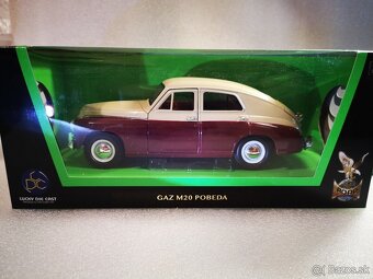 Predám nový kovový model auta, veterána Gaz M20 Pobeda 1:24, - 9