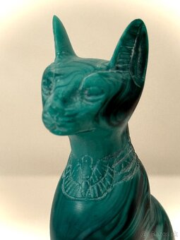Malachitová soška Bastet - ochrana pred žiarením - čitaj… - 9