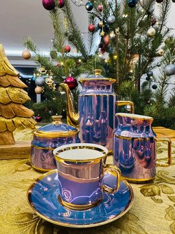 Retro fialová porcelánová súprava Valaská Belá - 9