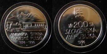 Slovenské strieborné 100, 200 koruny bk, proof - 9