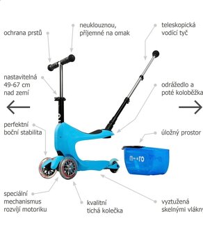 Predám kolobežku / odrážadlo Micro Mini2go Deluxe+ Blue - 9